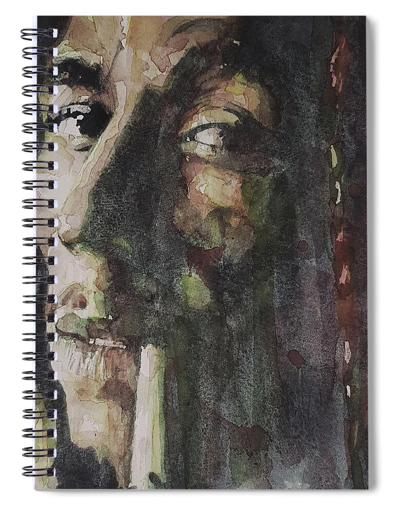 Bob Marley Spiral Notebook featuring the painting Bob Marley - Buffalo Soldier by Paul Lovering