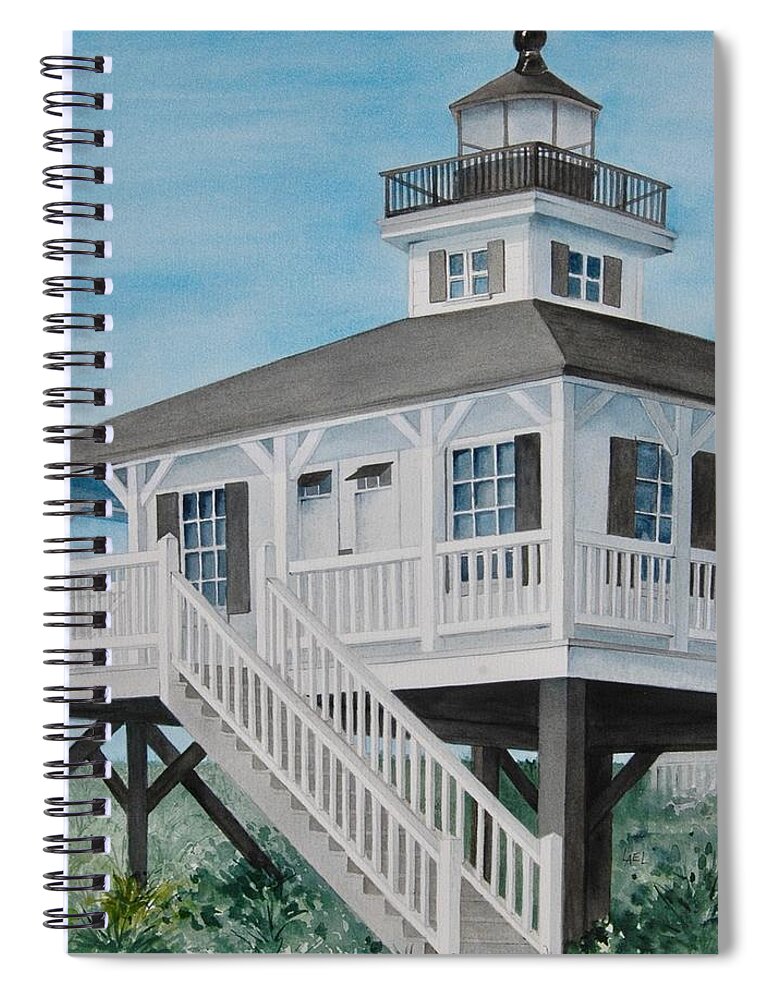 Boca Grande Spiral Notebook featuring the painting Boca Grande Lighthouse by Lael Rutherford