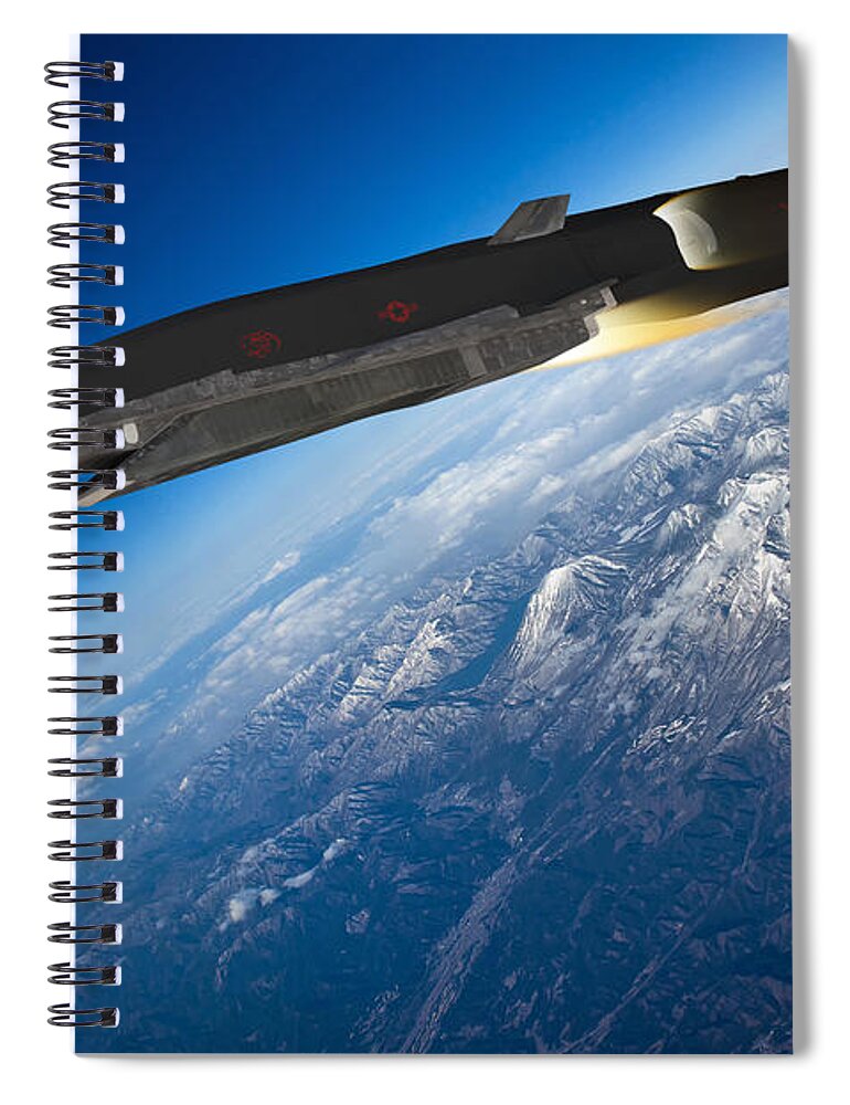 Boeing Spiral Notebook featuring the digital art Boeing X-51 Waverider 2 by Custom Aviation Art