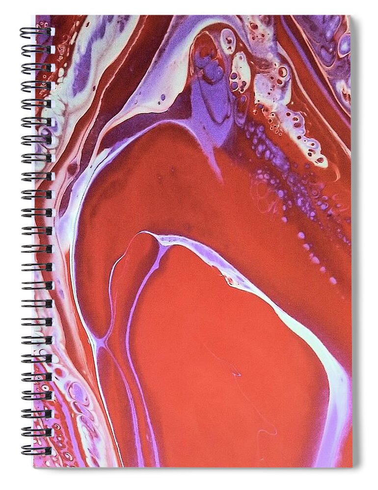 Abstract Spiral Notebook featuring the painting Boiling Over by Pour Your heART Out Artworks