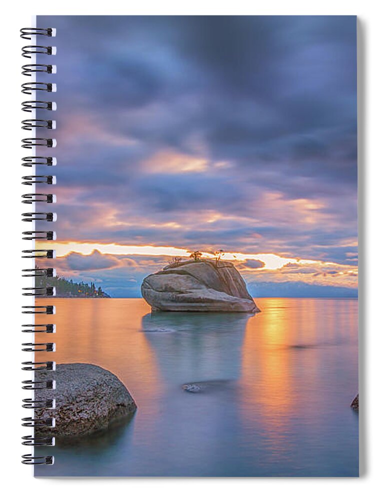 Landscape Spiral Notebook featuring the photograph Bonsai Rock at Sunset by Marc Crumpler