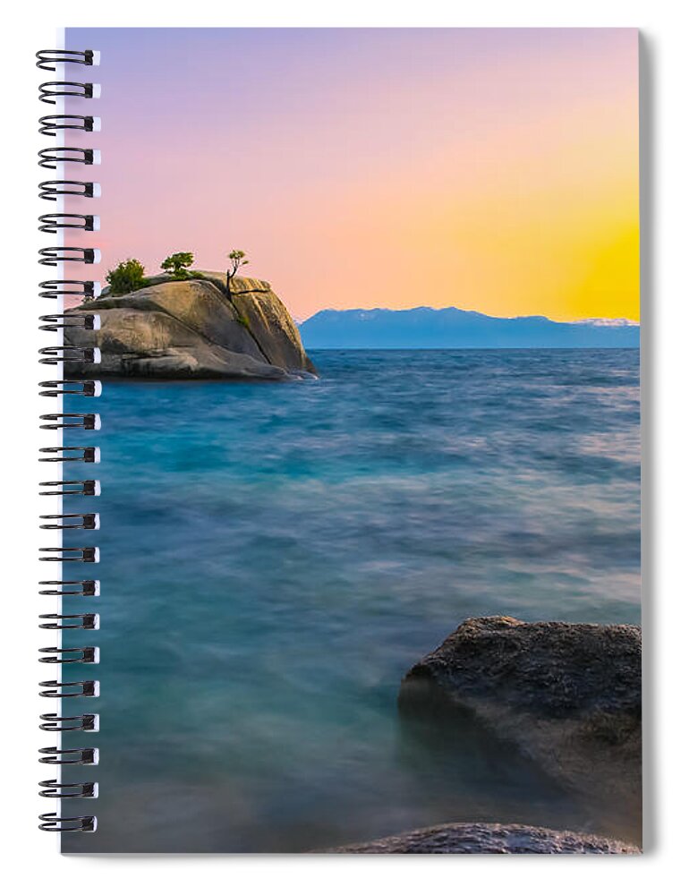 Bonsai Rock Spiral Notebook featuring the photograph Bonsai Rock Sunset by Ryan Workman Photography