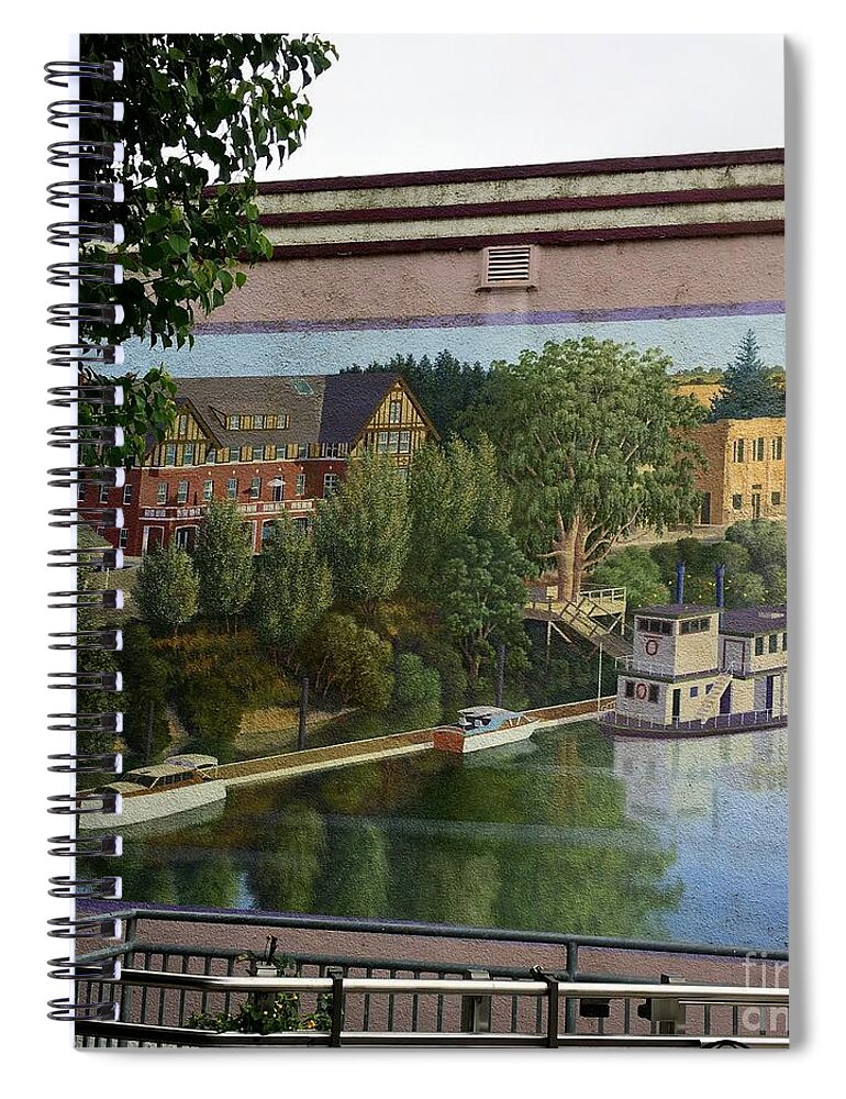 Walnut Grove Hotel Spiral Notebook featuring the photograph Boon Dox Botel - Walnut Grove California by Mary Deal