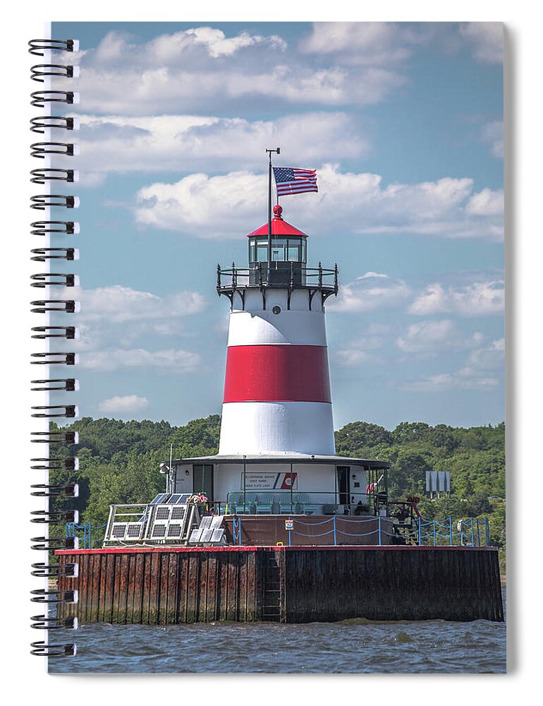 Borden Flats Lighthouse Spiral Notebook featuring the photograph Borden Flats Lighthouse by Denise Kopko