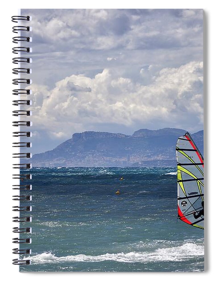 Windsurf Spiral Notebook featuring the photograph Bordighera, maggio 2016. by Marco Cattaruzzi