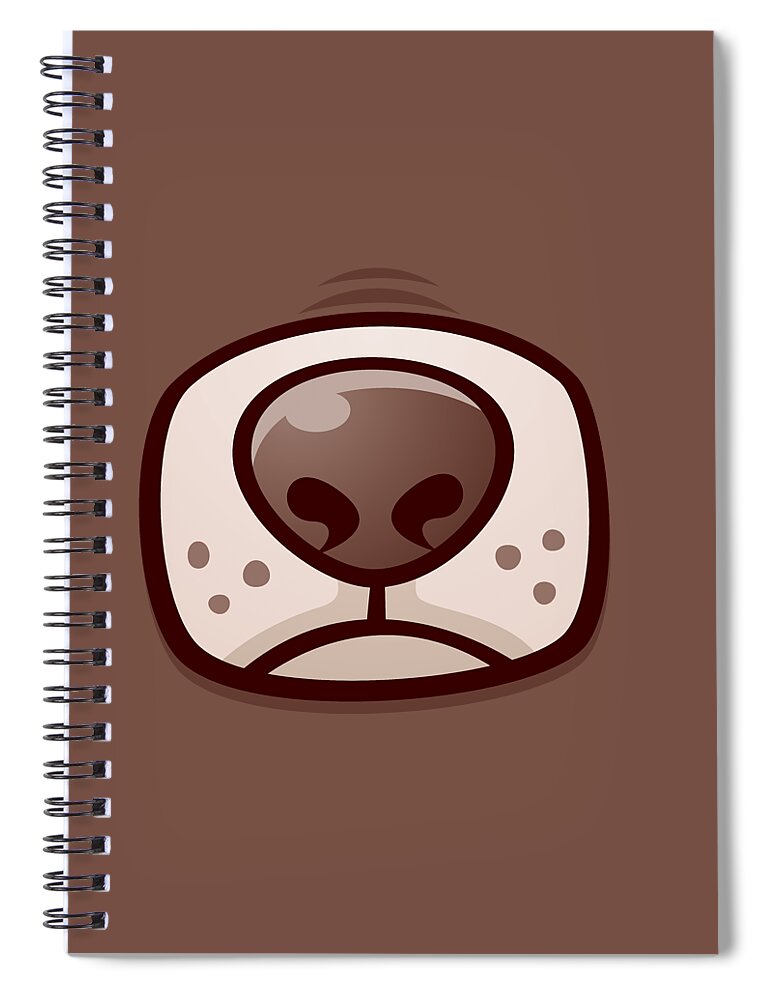 Dog Spiral Notebook featuring the digital art Boston Terrier Puppy Dog Snout and Mouth by John Schwegel