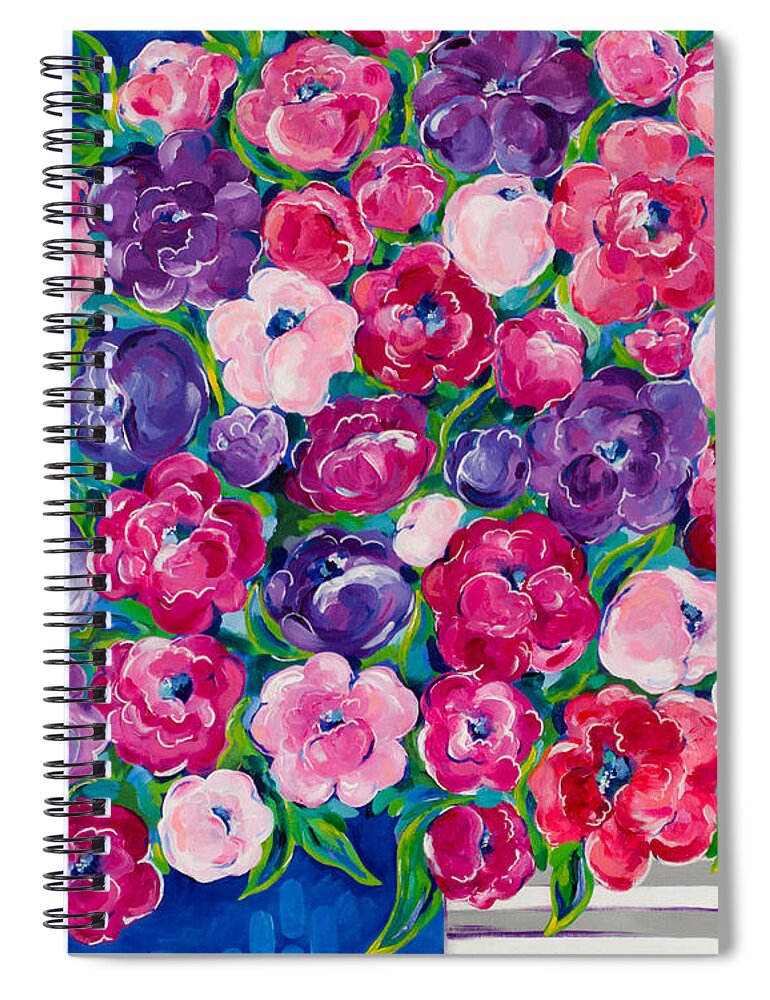 Flower Bouquet Spiral Notebook featuring the painting Bountiful by Beth Ann Scott