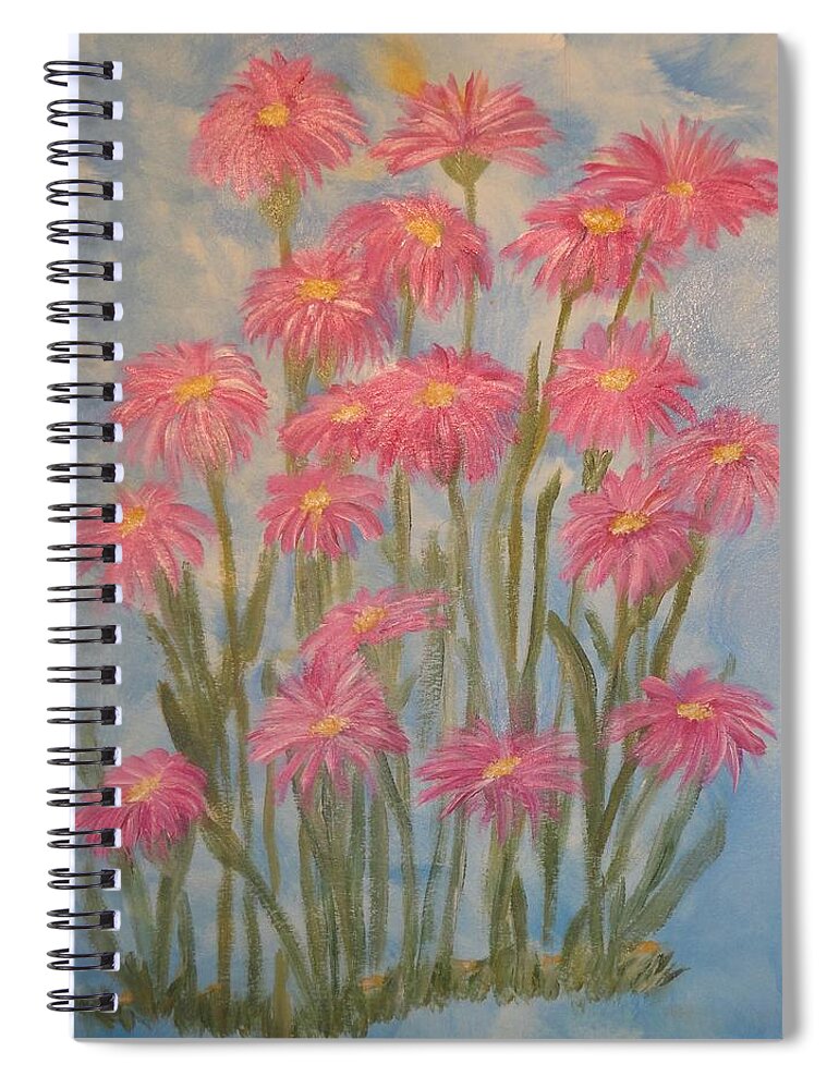 Garden Asters Spiral Notebook featuring the painting Garden Asters by Rosie Foshee