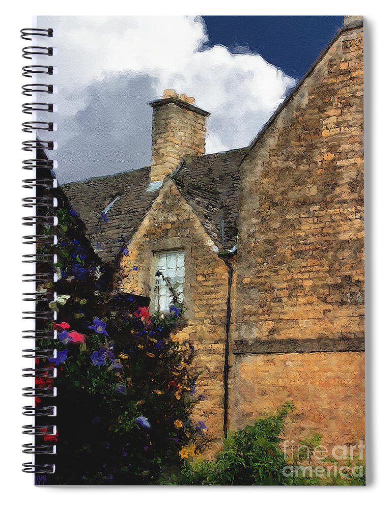 Bourton-on-the-water Spiral Notebook featuring the photograph Bourton Back Alley by Brian Watt