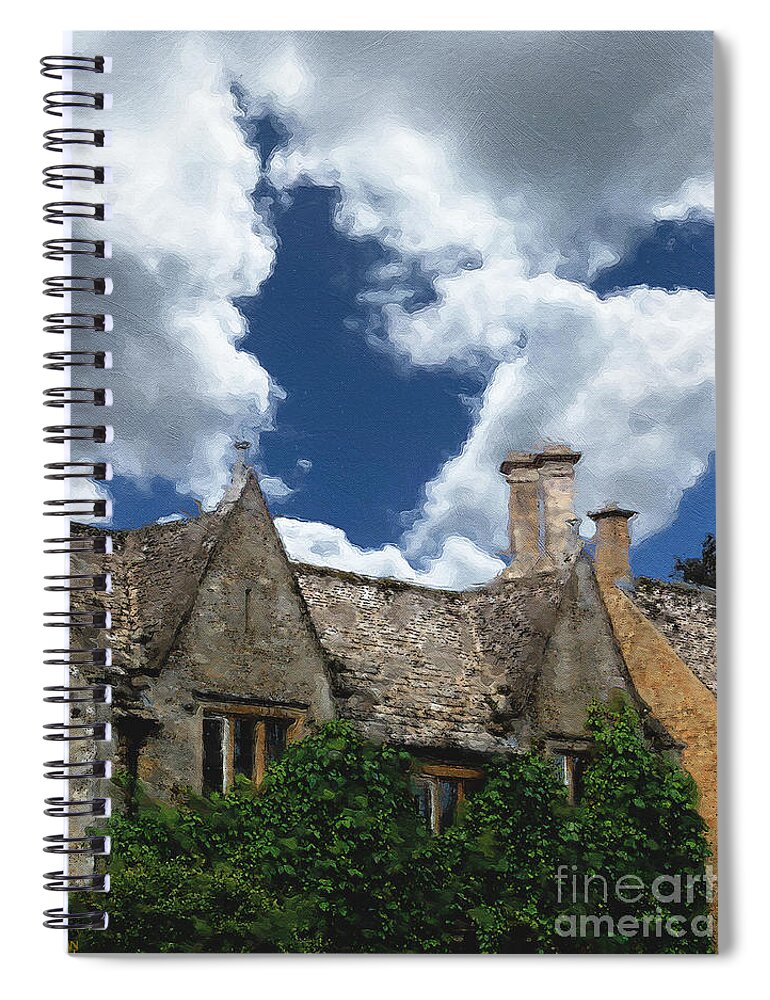 Bourton-on-the-water Spiral Notebook featuring the photograph Bourton Gables by Brian Watt