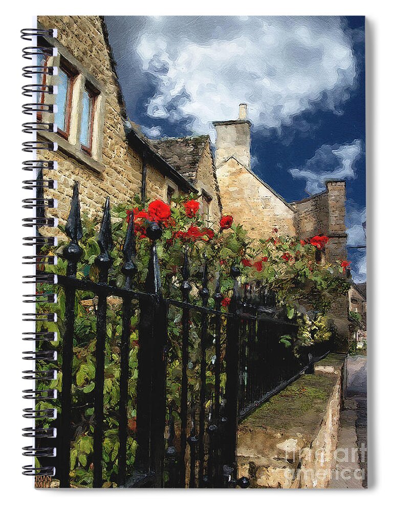 Bourton-on-the-water Spiral Notebook featuring the photograph Bourton Red Roses by Brian Watt