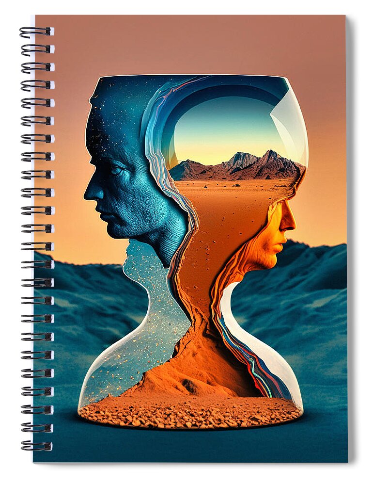 Figurative Spiral Notebook featuring the digital art Bowiesque 16 by Craig Boehman