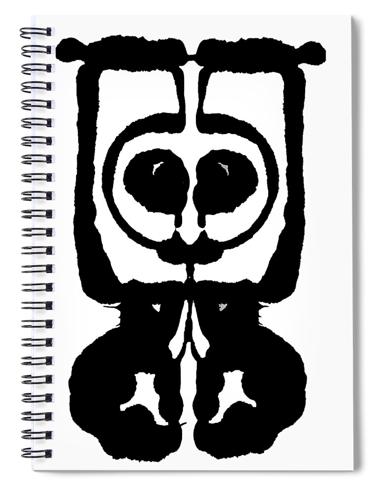 Bold Spiral Notebook featuring the painting Box Head Being by Stephenie Zagorski