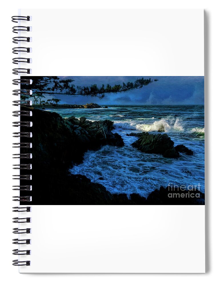  Spiral Notebook featuring the photograph Branch Over Monterey Bay Next To Hopkins Marine Station by Blake Richards