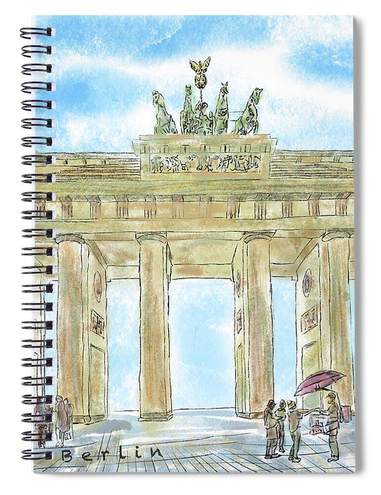 Germany Spiral Notebook featuring the painting Brandenburg Gate, Berlin, Germany by Horst Rosenberger