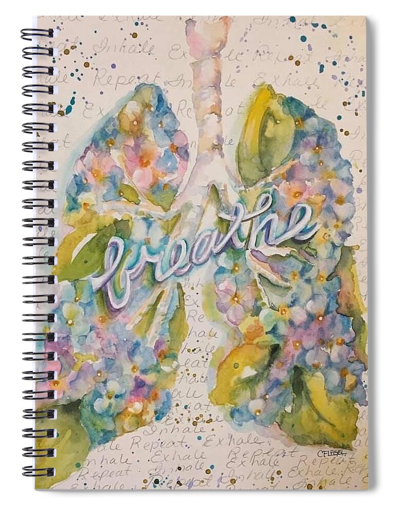 Breath Spiral Notebook featuring the painting Breathe by Carla Flegel
