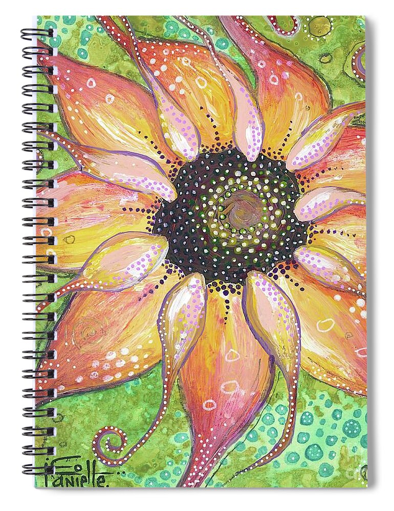 Sunflower Painting Spiral Notebook featuring the painting Breathe In the New You by Tanielle Childers