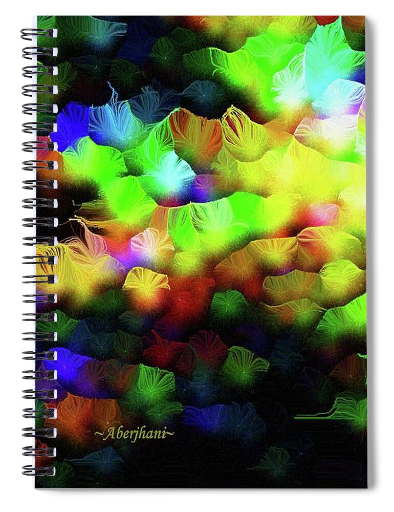 Silk-featherbrush Spiral Notebook featuring the painting Breathing in Love and Breathing out Light by Aberjhani