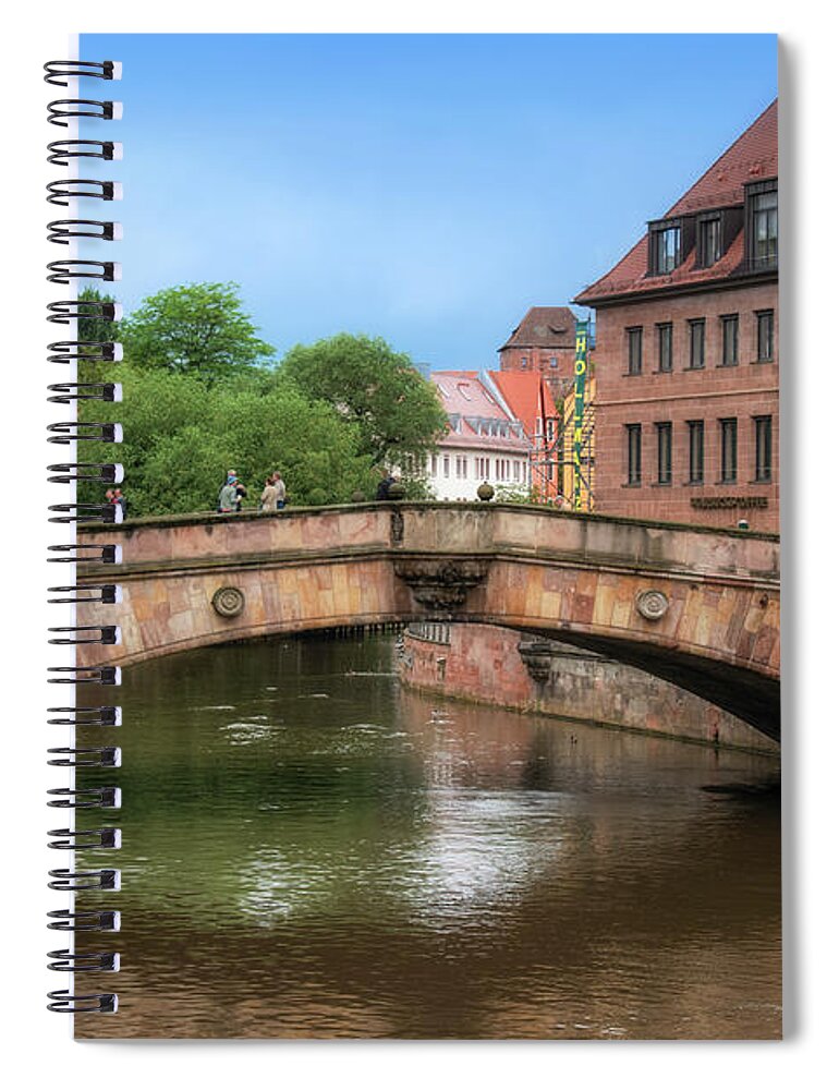 Germany Spiral Notebook featuring the photograph Bridge in Old Town Nuremberg, Germany by Matthew DeGrushe