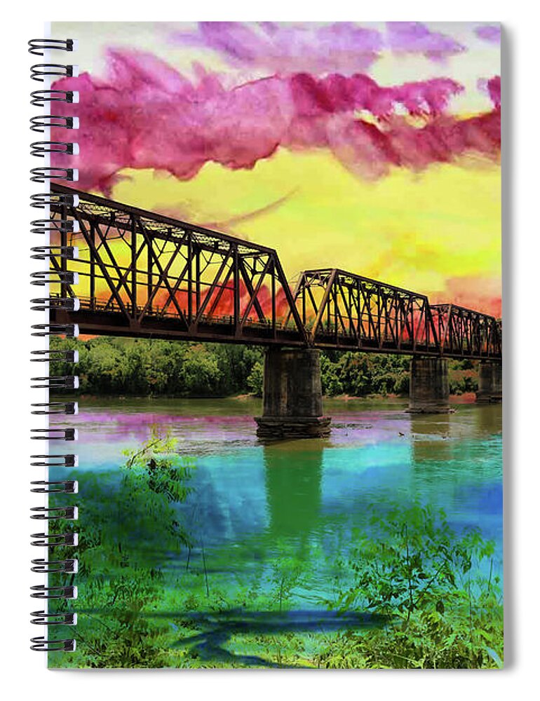 Bridge Spiral Notebook featuring the photograph Bridge in Rainbow Prism by Pam Rendall