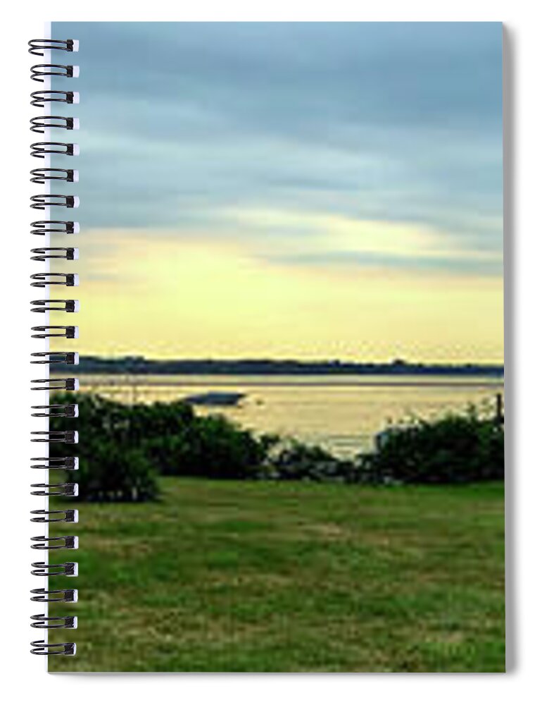 Newport Spiral Notebook featuring the photograph Bridge On The Bay in color by Jim Feldman
