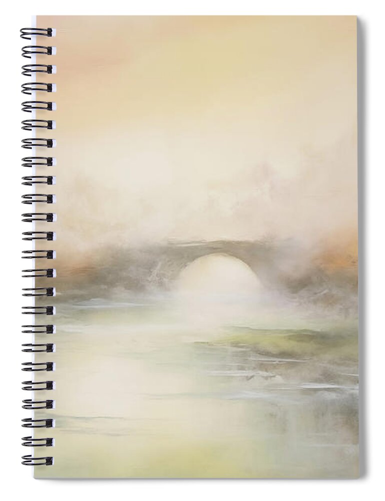 Bridge Over Little Seine Spiral Notebook featuring the painting Bridge Over Little Seine by Greg Collins