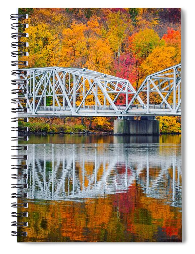  Spiral Notebook featuring the photograph Bridge over troubled waters by Chad W Hoover