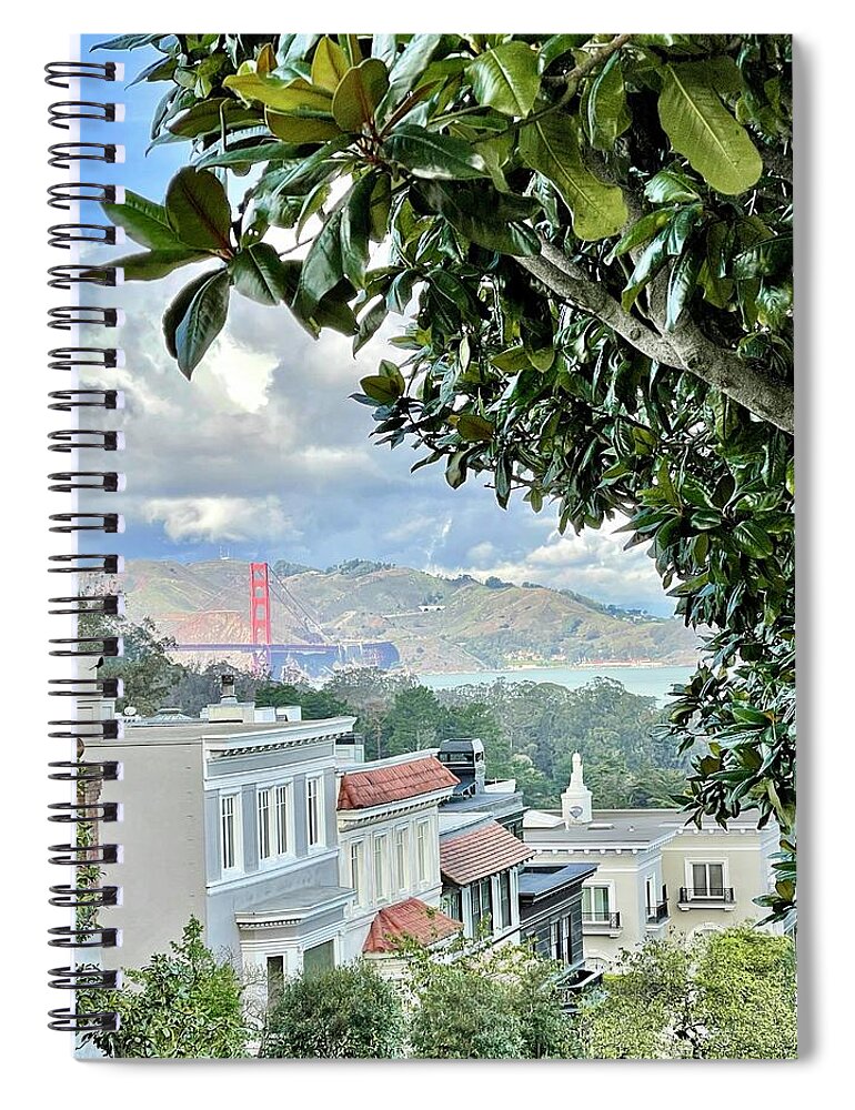  Spiral Notebook featuring the photograph Bridge View Portrait by Julie Gebhardt