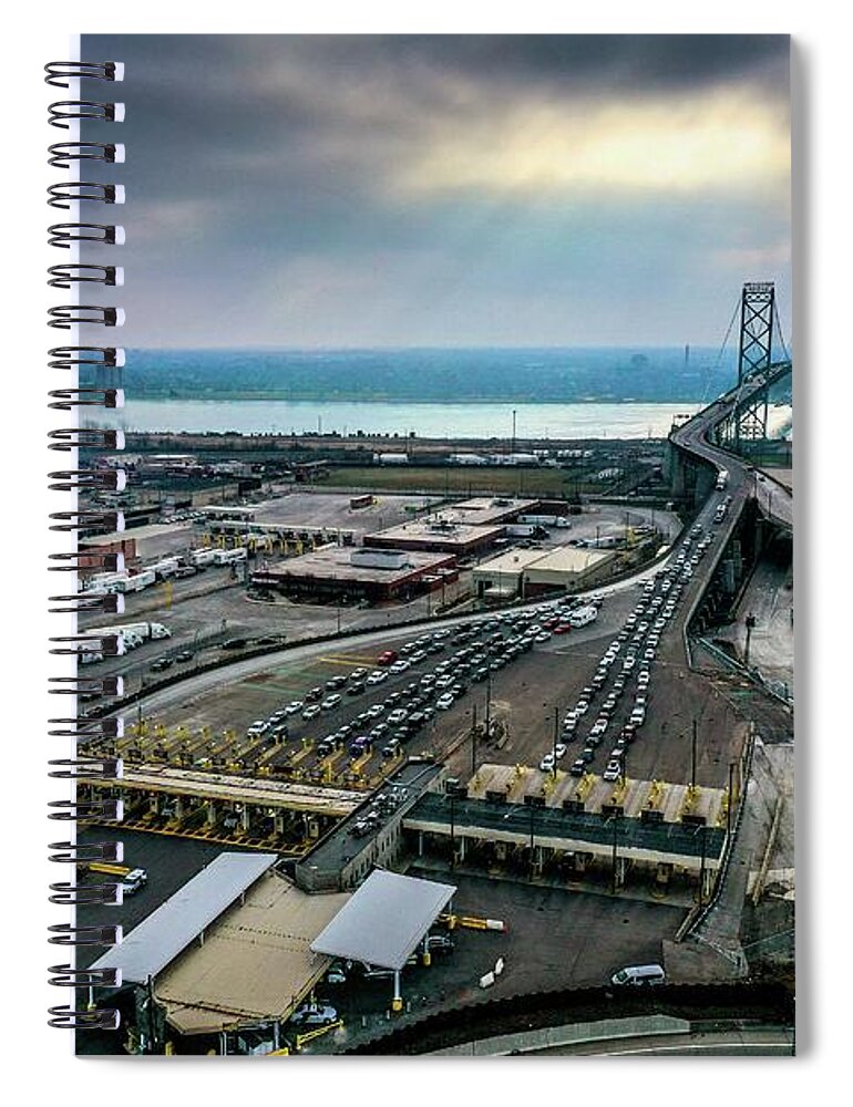 Detroit Spiral Notebook featuring the photograph Bridgeview DJI_0696 by Michael Thomas