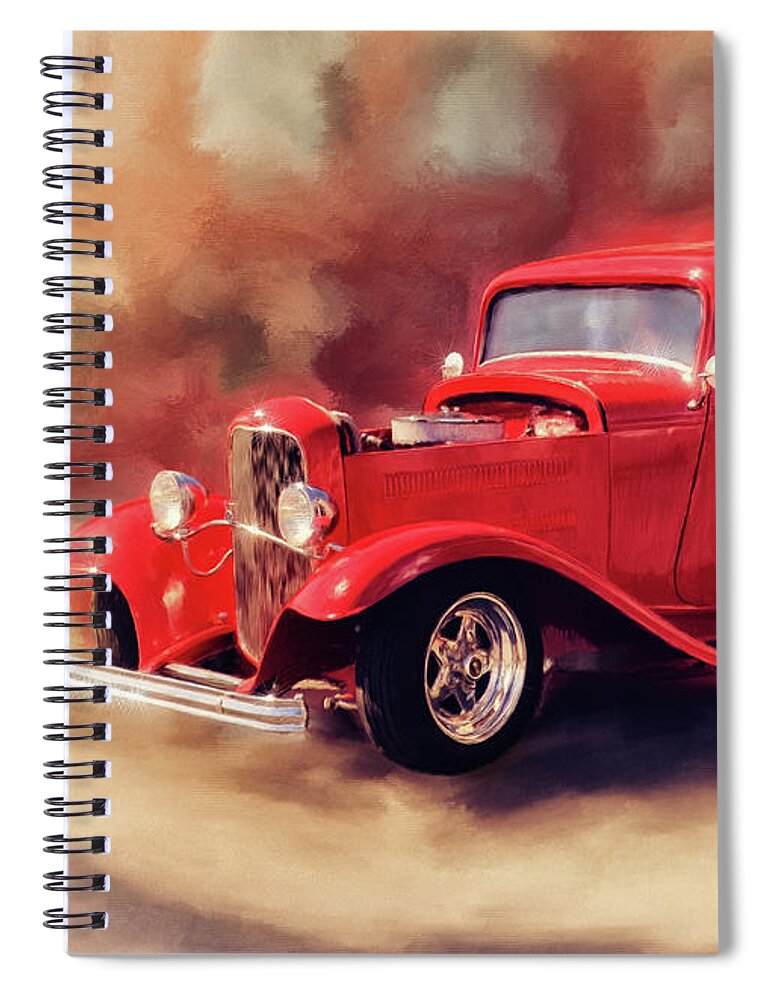 Car Spiral Notebook featuring the digital art Bright And Shiny Ford Coupe by Lois Bryan
