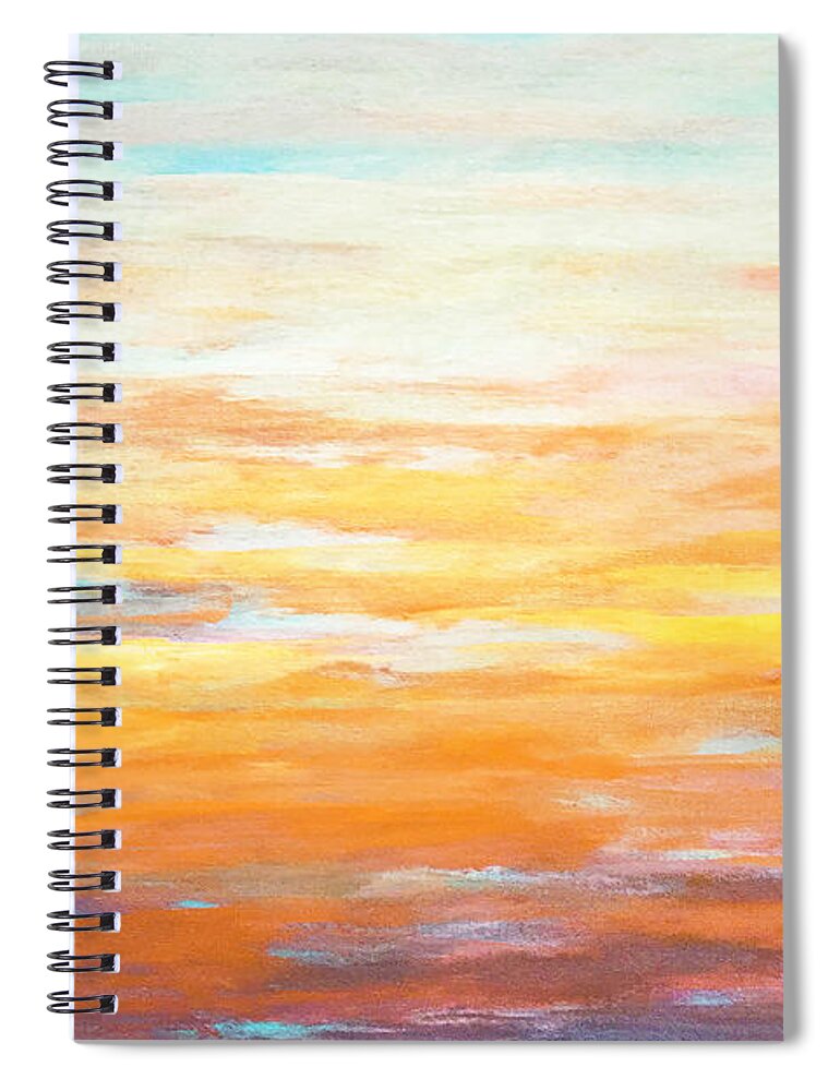 Sunrise Spiral Notebook featuring the digital art Bright Dawn by Linda Bailey