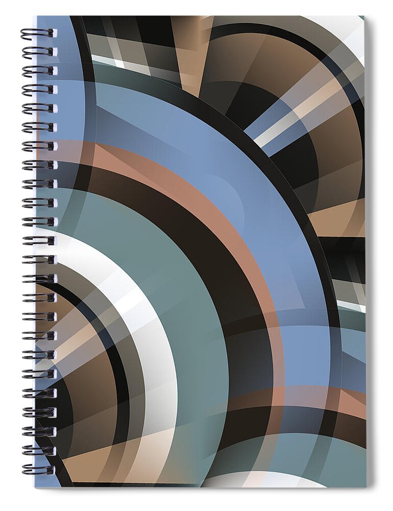 Colorful Spiral Notebook featuring the digital art Bright Eyes Minimalist Abstract by Shelli Fitzpatrick