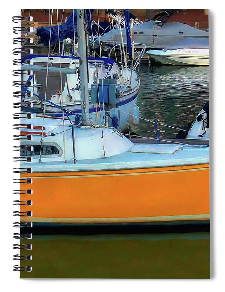 Lake Spiral Notebook featuring the photograph Bright Morning Marina Sunrise by Amy Dundon