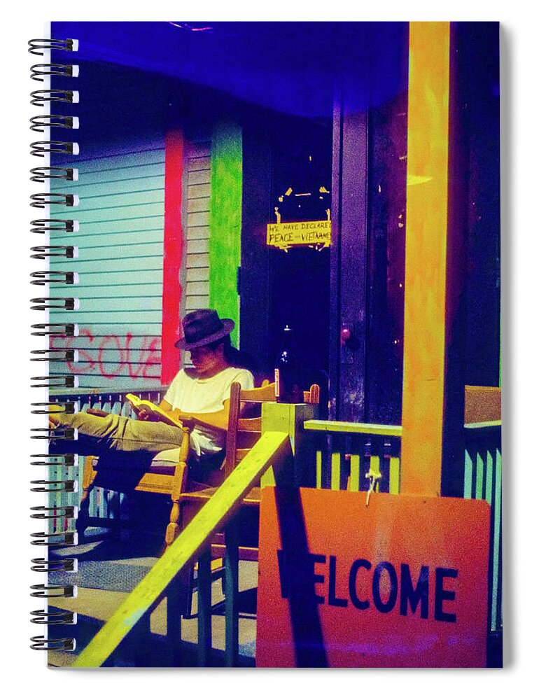 Porch Spiral Notebook featuring the photograph Bright porch by Geoff Jewett