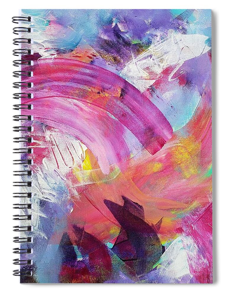 Abstract Spiral Notebook featuring the painting Brighter Tomorrow by Lisa Debaets