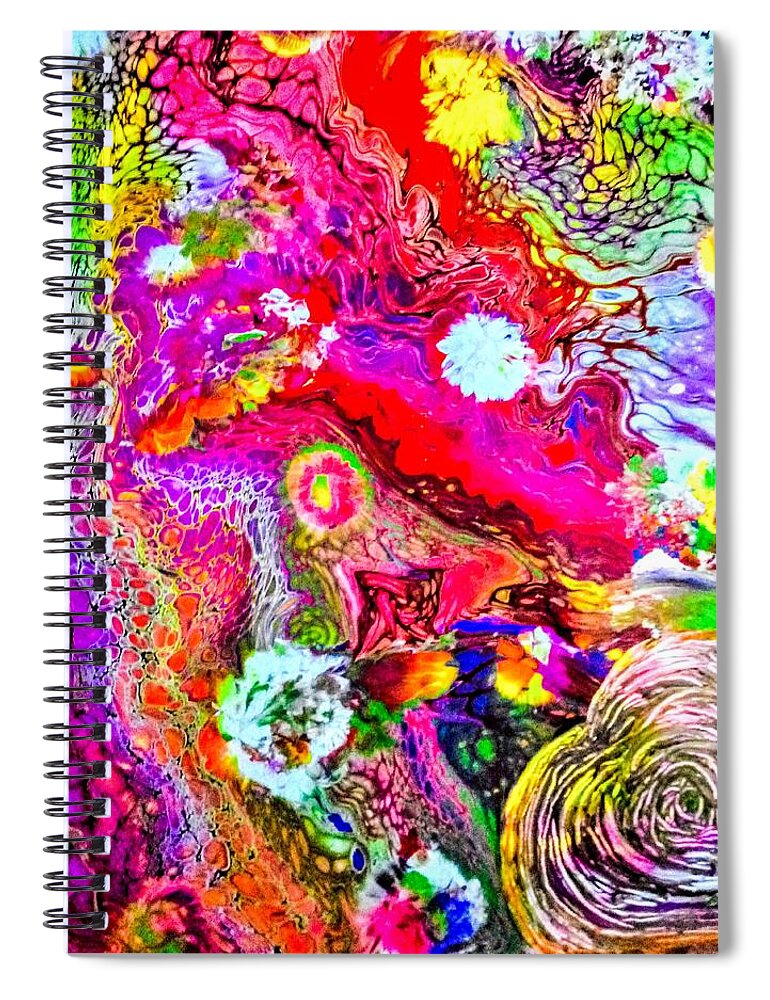 Flowers Bright Colors Spiral Notebook featuring the painting Brightest Petals by Anna Adams