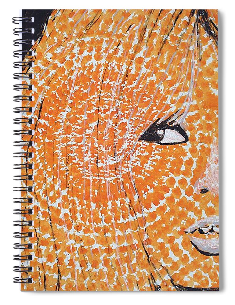 Brigitte Bardot Spiral Notebook featuring the painting Brigitte Bardot original painting by Sol Luckman