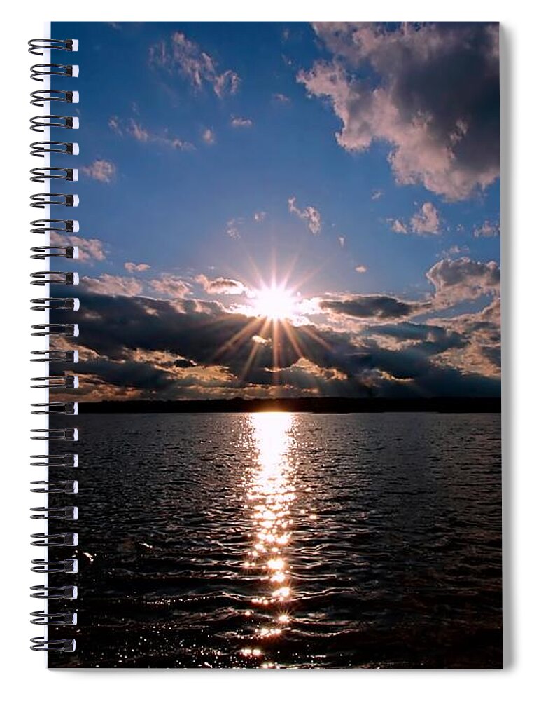 Sunset Spiral Notebook featuring the photograph Brilliant Sun by Mary Walchuck