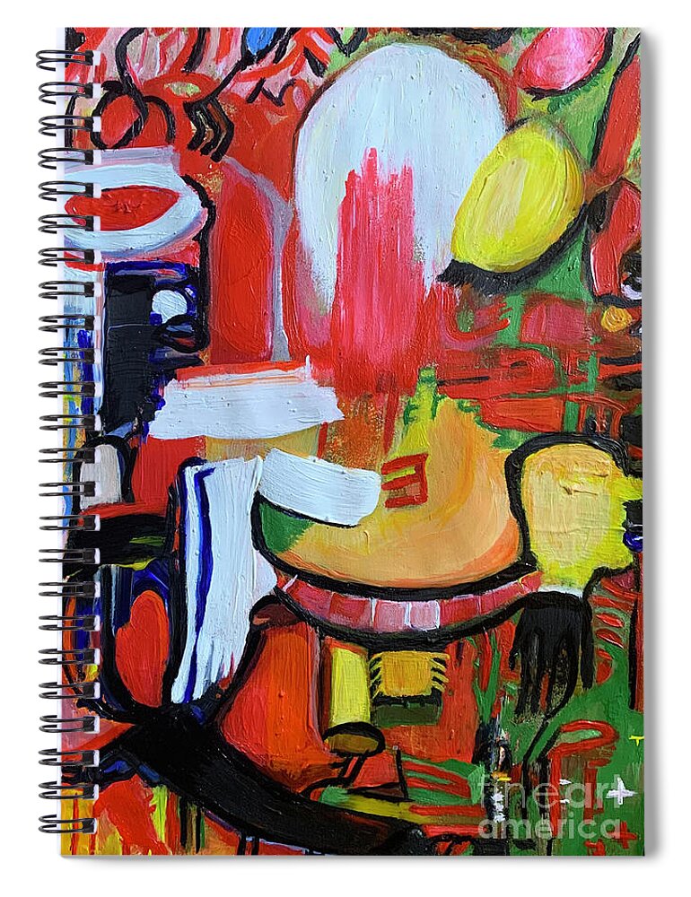 Abstract Spiral Notebook featuring the painting Broken Anatomy, an acrylic abstract design by Denise Morgan