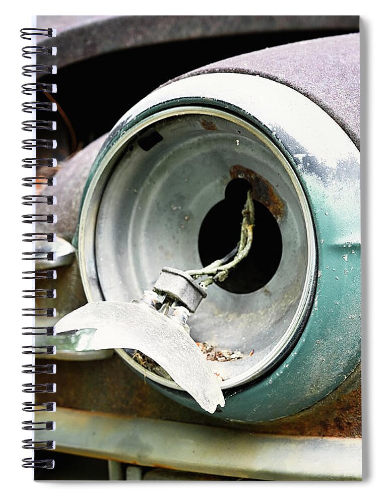 Broken Spiral Notebook featuring the photograph Broken Headlight by Steven Nelson