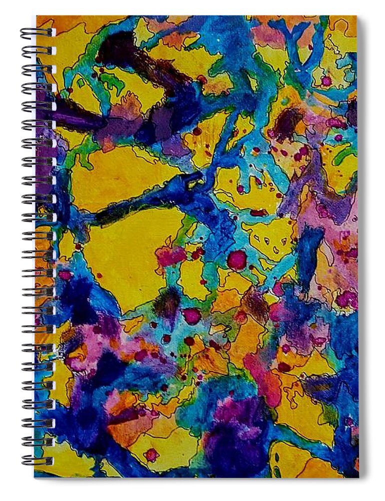 Broken Sun Spiral Notebook featuring the painting Broken Sun      2044 by Cheryl Nancy Ann Gordon