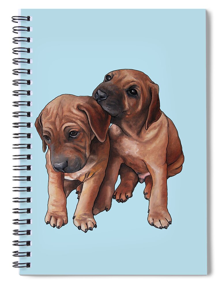 Noewi Spiral Notebook featuring the painting Brothers by Jindra Noewi
