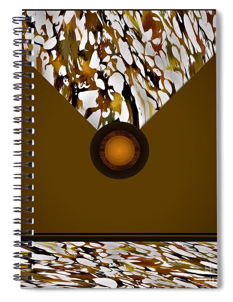 Brown Spiral Notebook featuring the digital art Brown Abstract Modern Fashion Bag Design by Delynn Addams