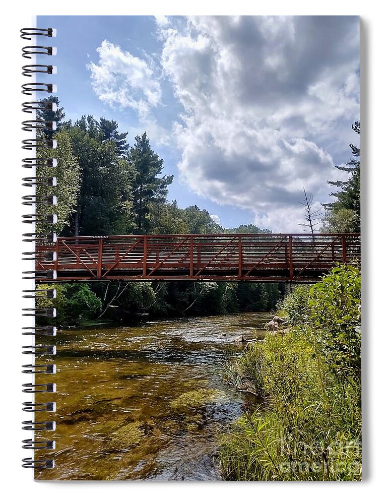 Brown Bridge Spiral Notebook featuring the photograph Brown Bridge by Lisa Dionne