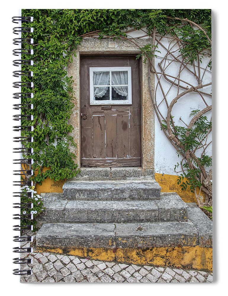 Culture Spiral Notebook featuring the photograph Brown Door of Medieval Portugal by David Letts