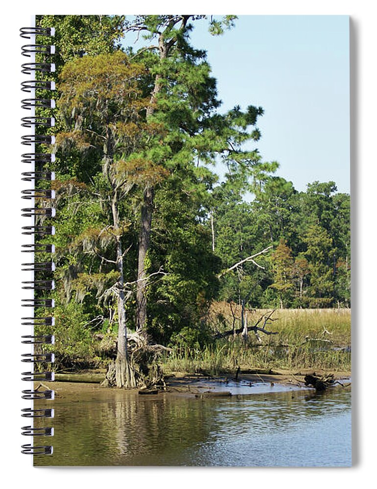  Spiral Notebook featuring the photograph Brunswick Riverwalk by Heather E Harman