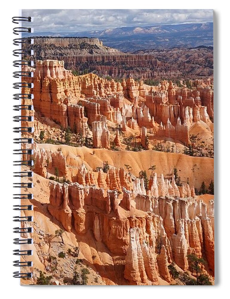 Bryce Canyon National Park Spiral Notebook featuring the photograph Bryce Canyon National Park- Overlook with the Horizon by Yvonne Jasinski