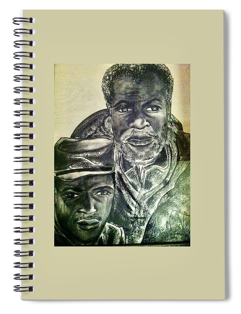  Spiral Notebook featuring the mixed media B.Soldier by Angie ONeal