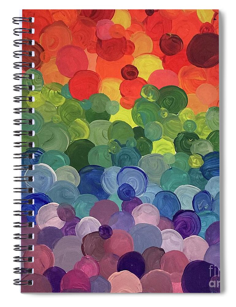 Abstract Spiral Notebook featuring the painting Bubble Bubble by Debora Sanders