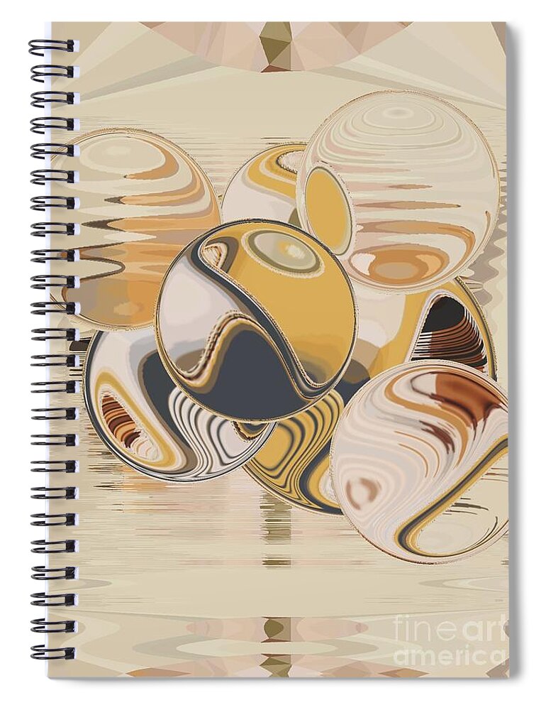 Art Spiral Notebook featuring the digital art Bubbles by Alexandra Vusir